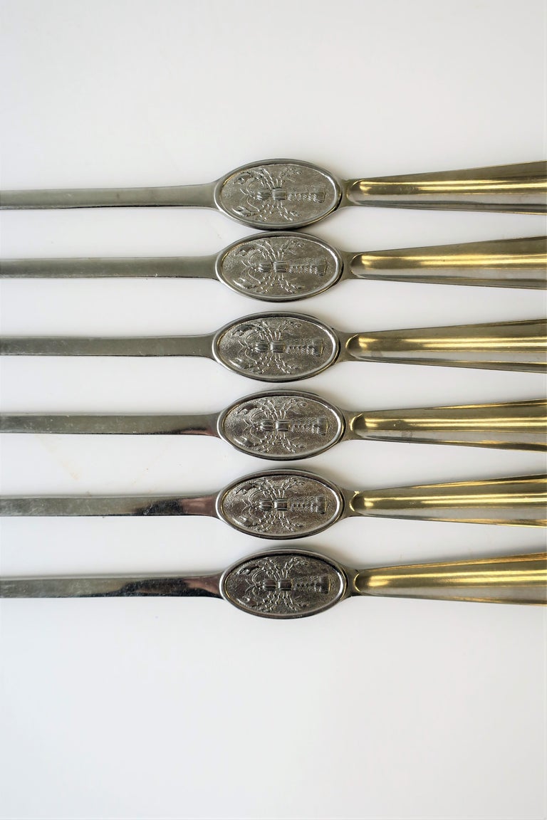 Vintage Designer Italian Lobster Plates with Forks from Sweden For Sale