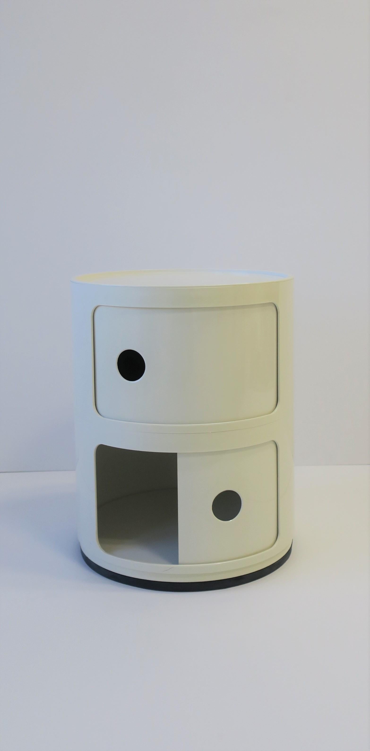 20th Century Vintage Designer Italian Postmodern Kartell White Storage Cabinet