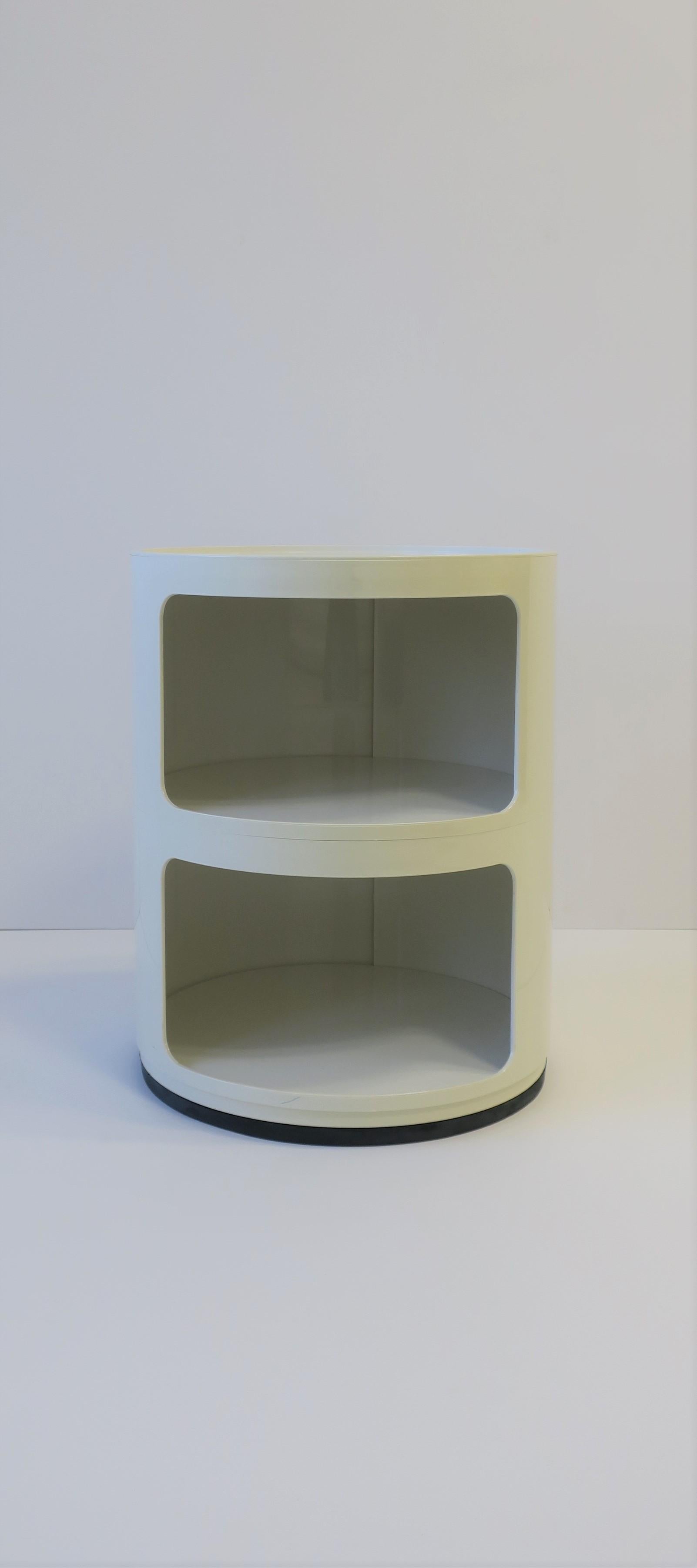 Rubber Vintage Designer Italian Postmodern Kartell White Storage Cabinet