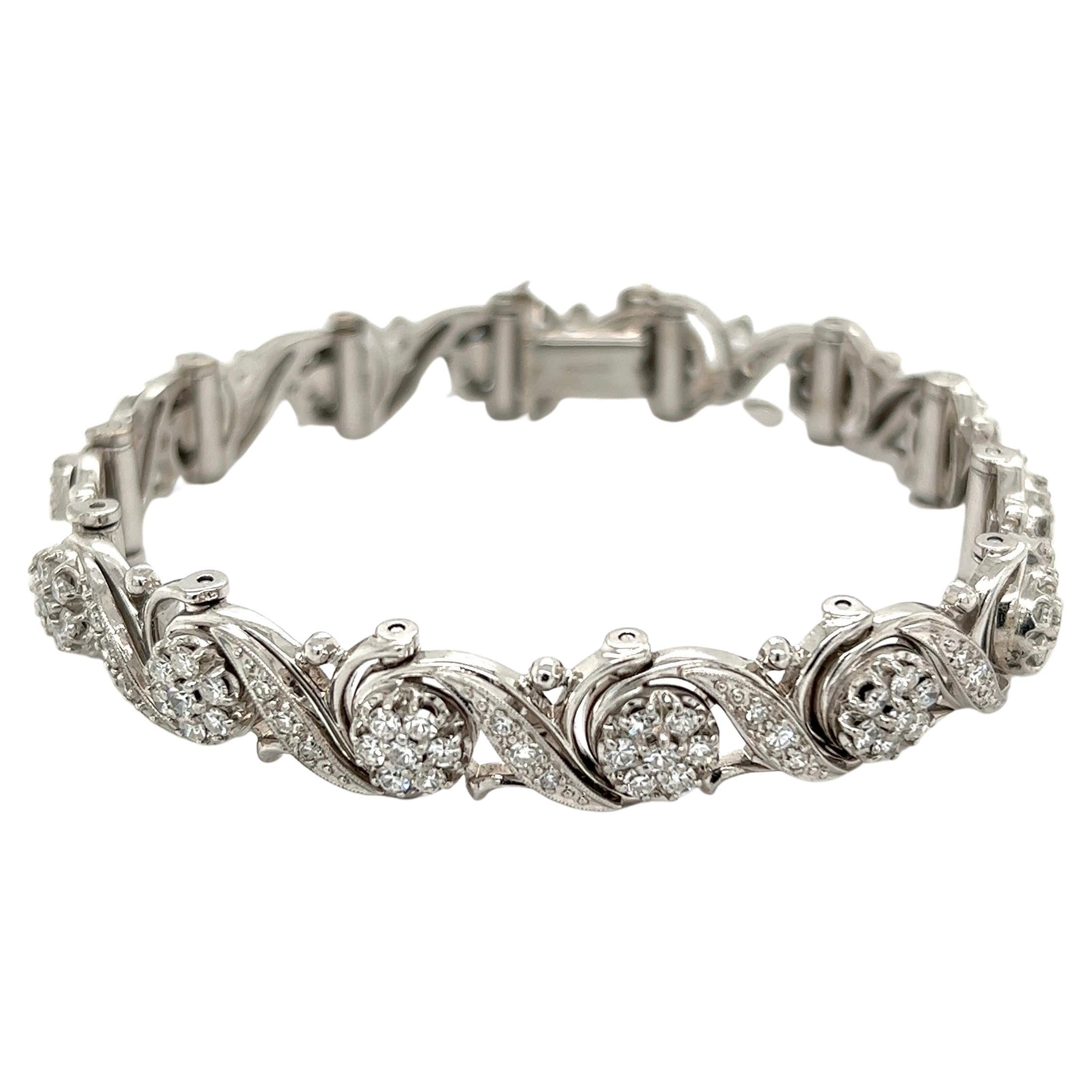Bracelet vintage de designer Jabel à maillons en or et diamants, Estate Fine Jewelry