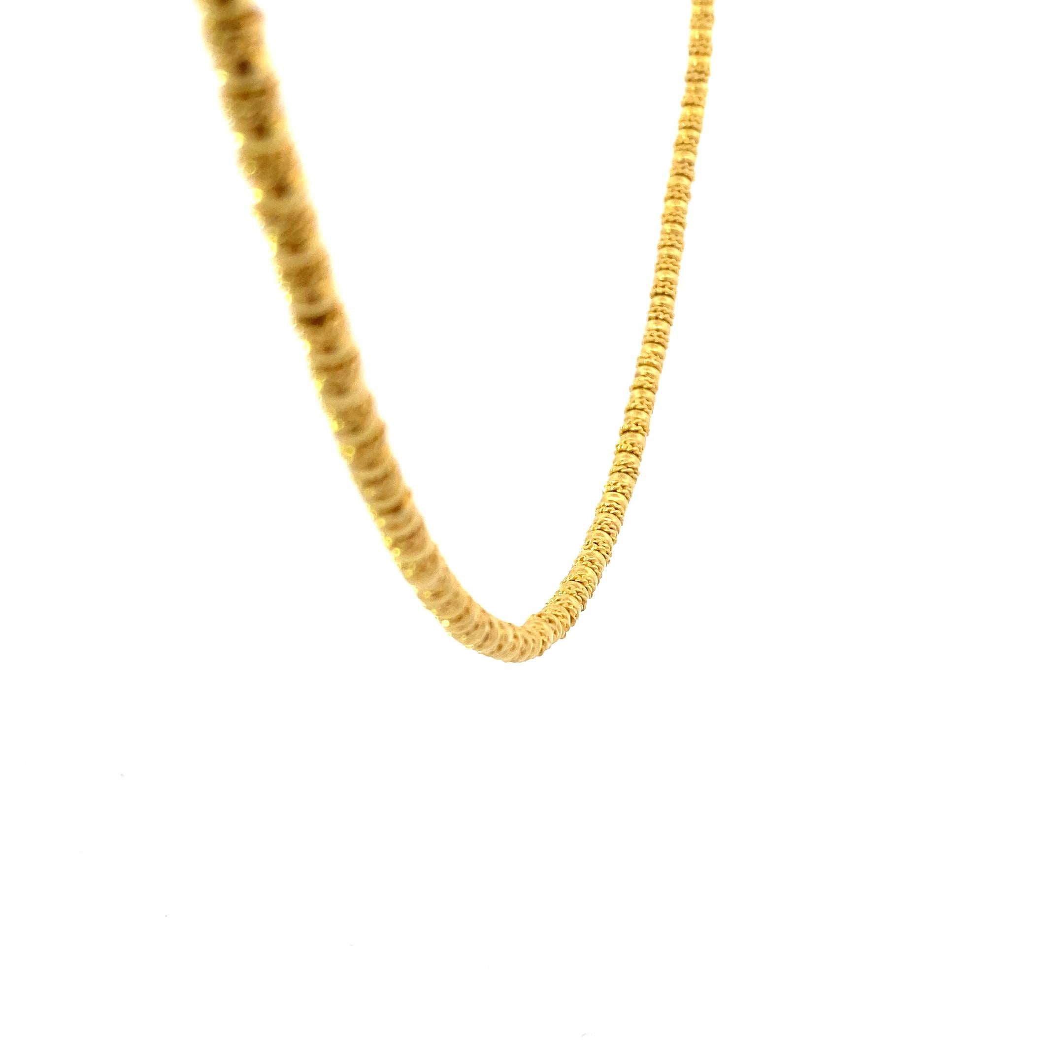 Women's or Men's Vintage Designer Lalaounis Gold Beaded Necklace, 22k, c. 1980