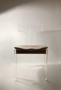 Vintage Designer Lucite T-Back Side / Desk Chair