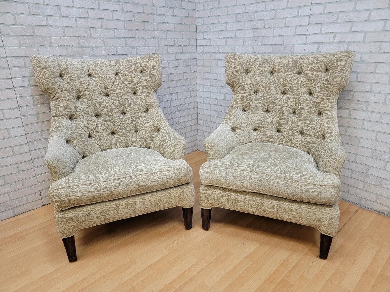 Vintage Designer Oversized Wingback Lounge Chairs by Marge Carson 4
