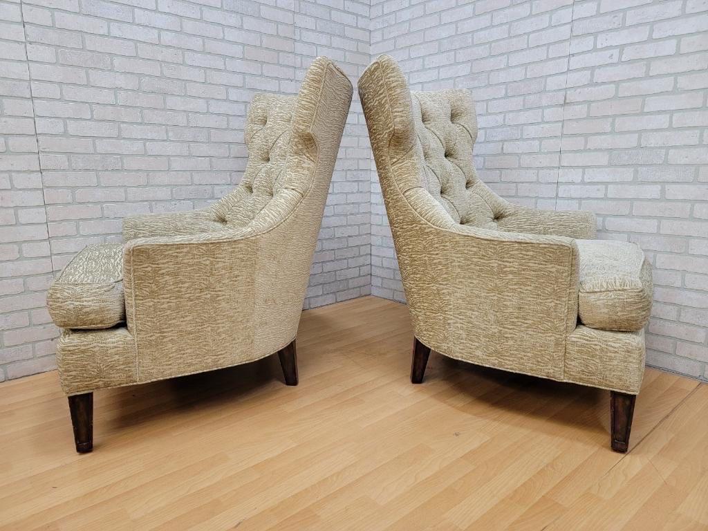 Vintage Designer Oversized Wingback Lounge Chairs by Marge Carson 1