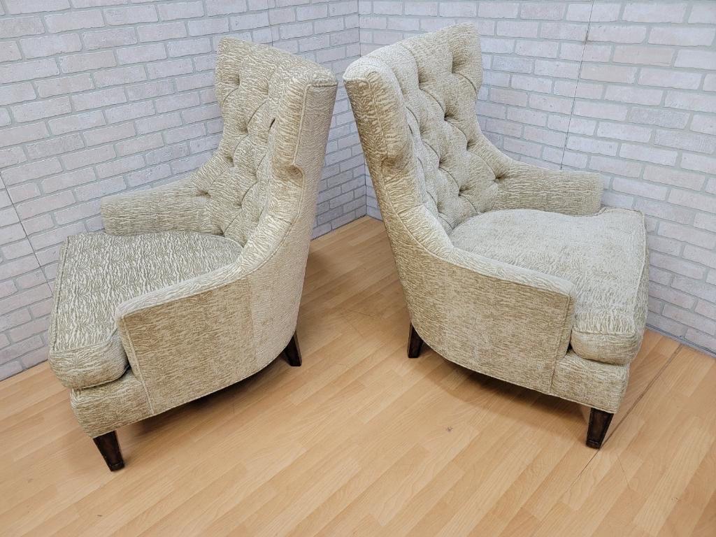 Vintage Designer Oversized Wingback Lounge Chairs by Marge Carson 2