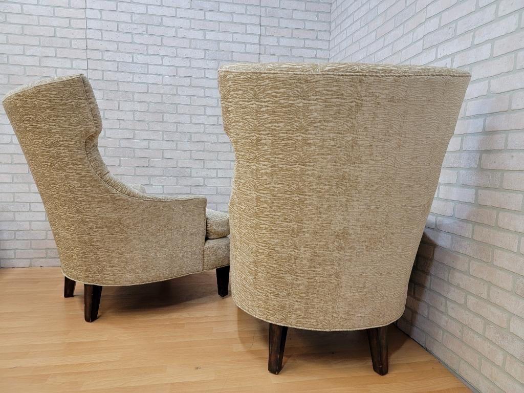 Vintage Designer Oversized Wingback Lounge Chairs by Marge Carson 3