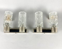 Vintage Designer Pair of Double Light Sconces by Hillebrand, Germany