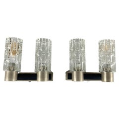 Retro Designer Pair of Double Light Sconces by Hillebrand, Germany