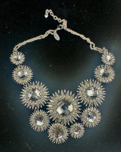 Vintage Designer Signed Scaasi Runway Necklace 1950s Flower Sun Star Sunburst