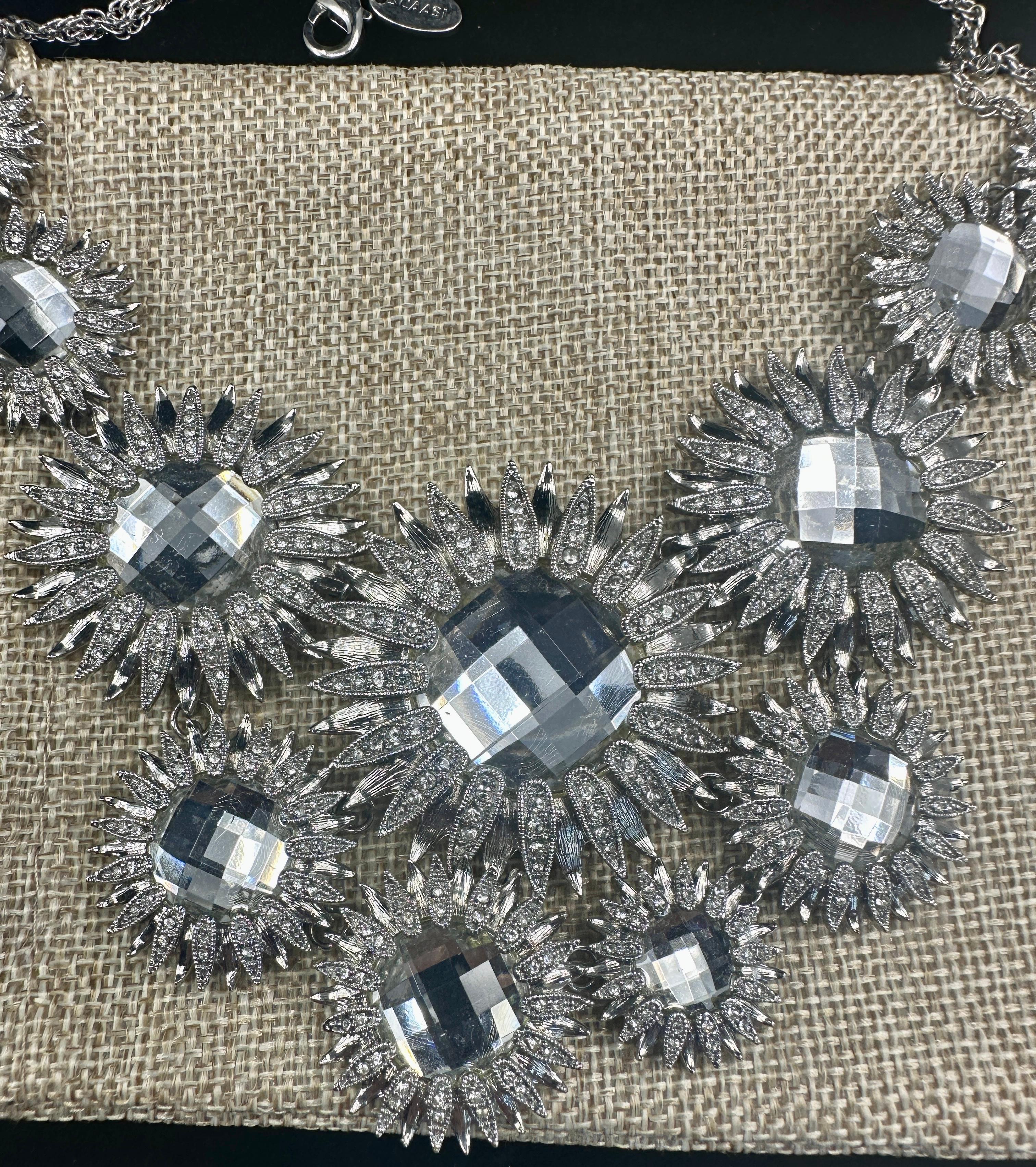 Vintage Designer signiert Scaasi Start-und Landebahn Halskette 1950er Jahre Blume Sonne Stern Sunburst im Angebot 2