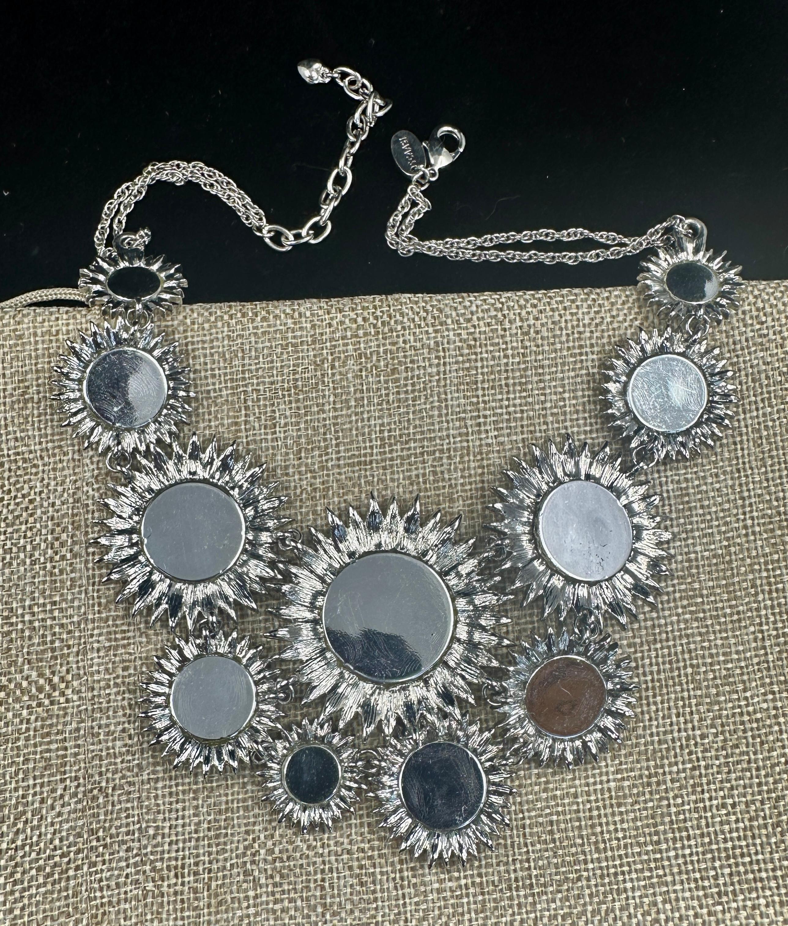 Vintage Designer signiert Scaasi Start-und Landebahn Halskette 1950er Jahre Blume Sonne Stern Sunburst im Angebot 4