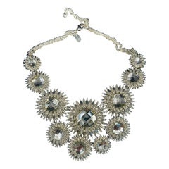 Vintage Designer Signed Scaasi Runway Necklace 1950s Flower Sun Star Sunburst Vintage Designer Signed Scaasi Runway Necklace 1950s Flower Sun Star Sunburst