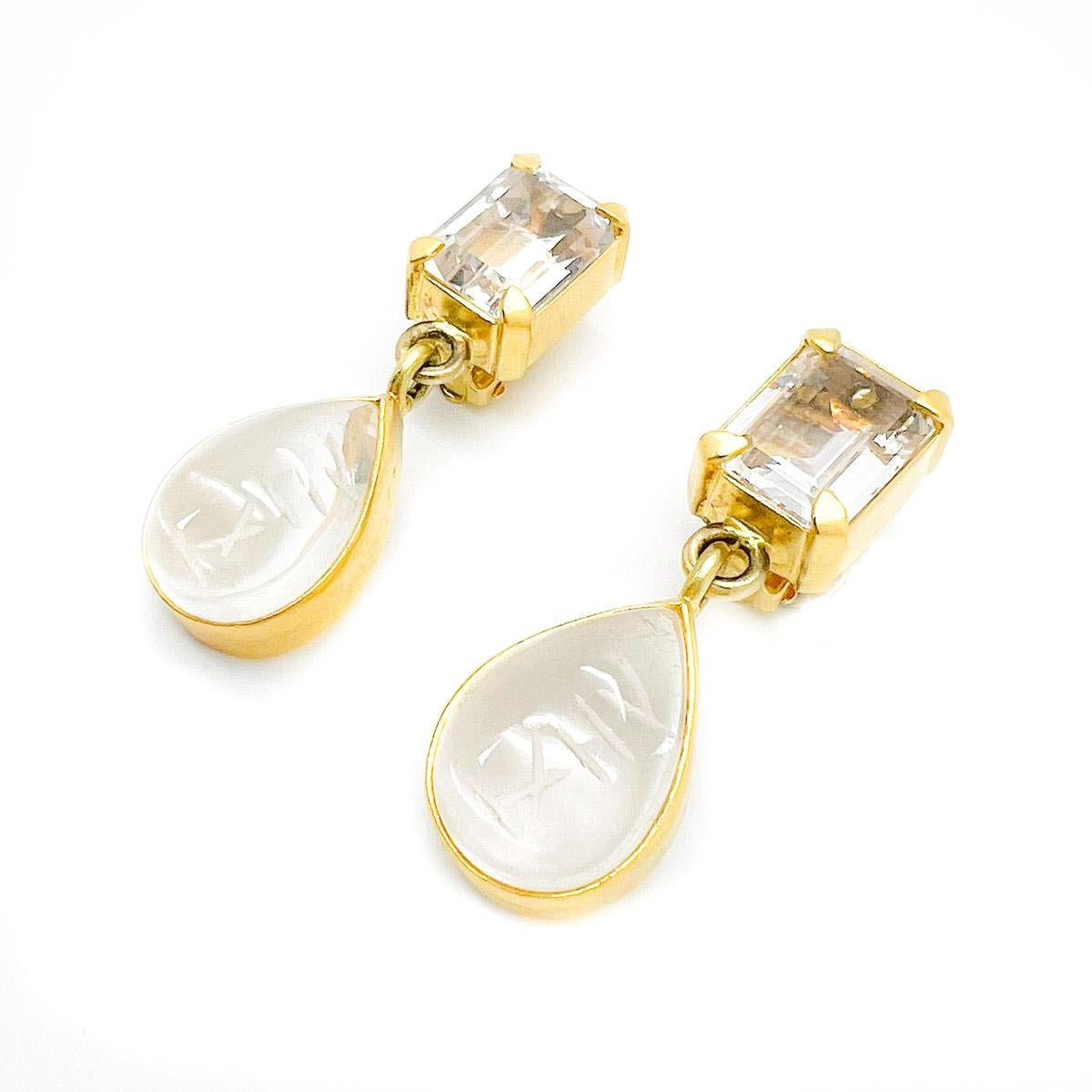 Vintage Designer-Ohrringe aus geschnitztem Bergkristall aus Sterling, 1990er Jahre im Zustand „Gut“ im Angebot in Wilmslow, GB