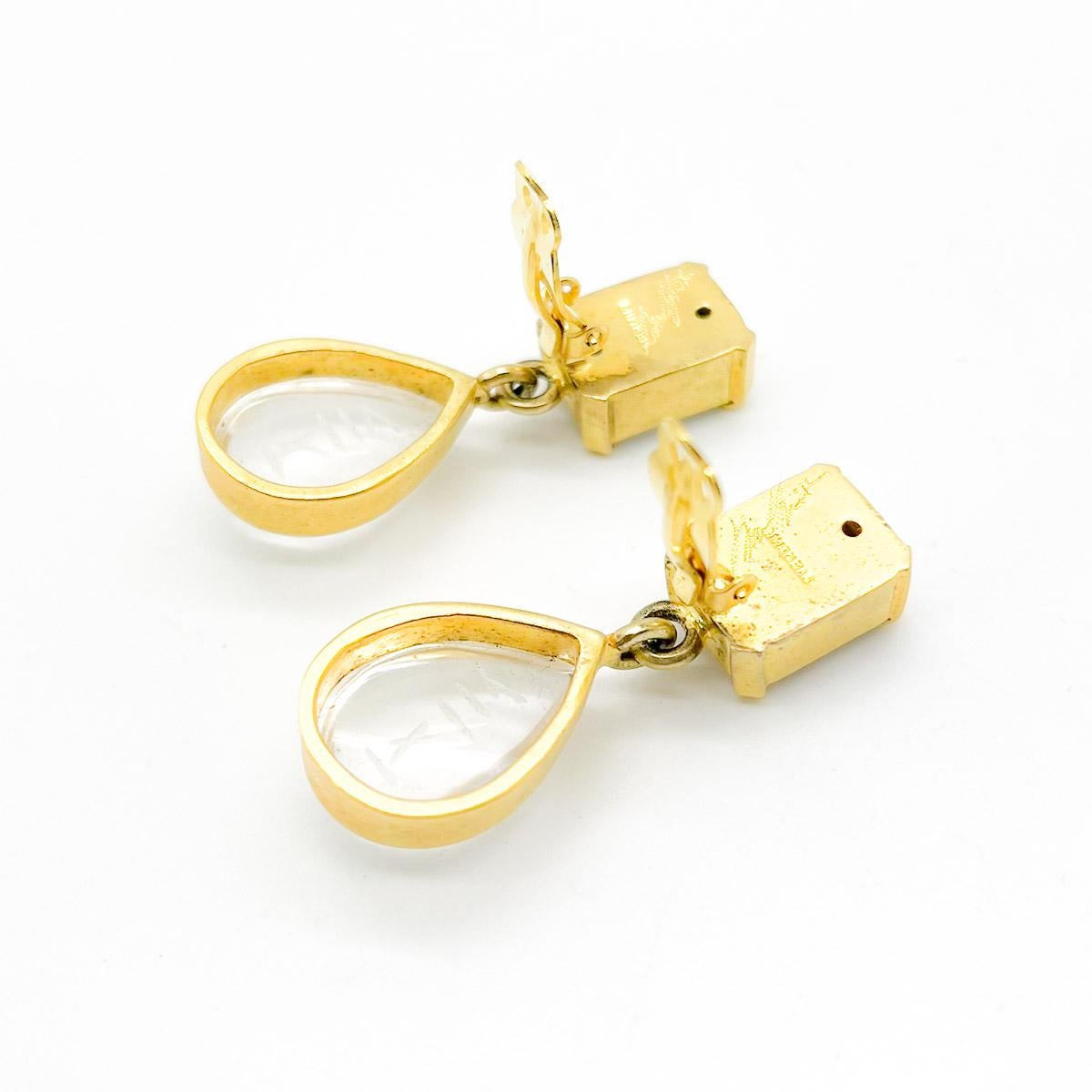 Vintage Designer-Ohrringe aus geschnitztem Bergkristall aus Sterling, 1990er Jahre im Angebot 3