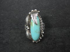 Vintage Designer Sterling Turquoise Ring Size 9 Carol Felley 1996