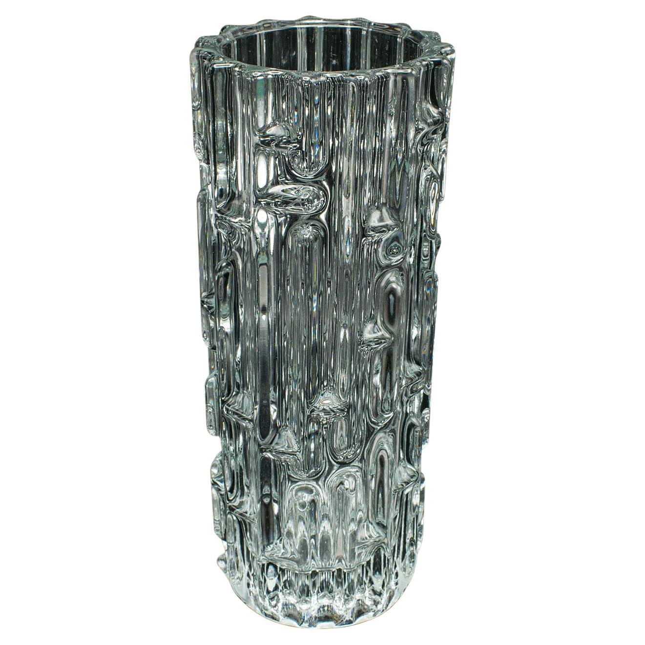 Vintage Designer Vase, Czech, Bohemian Art Glass, Flower Sleeve, Mid Century