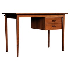 Danish Teak Desk, Vintage 1960s, Sliding Drawer Unit, Good Condition