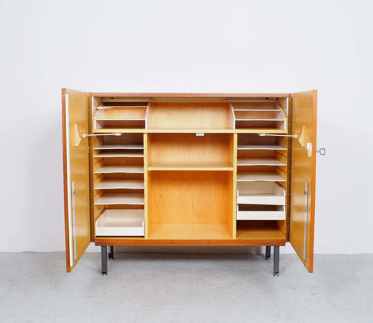 Mid-Century Modern Vintage Desk Cabinet in Teak, 1960s  For Sale