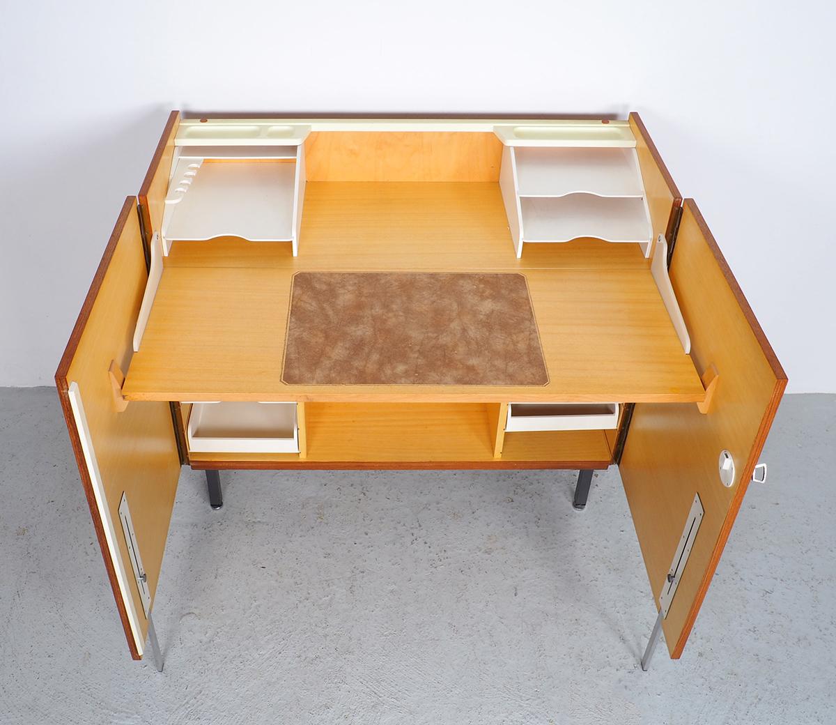 Vintage Desk Cabinet in Teak, 1960s  For Sale 1