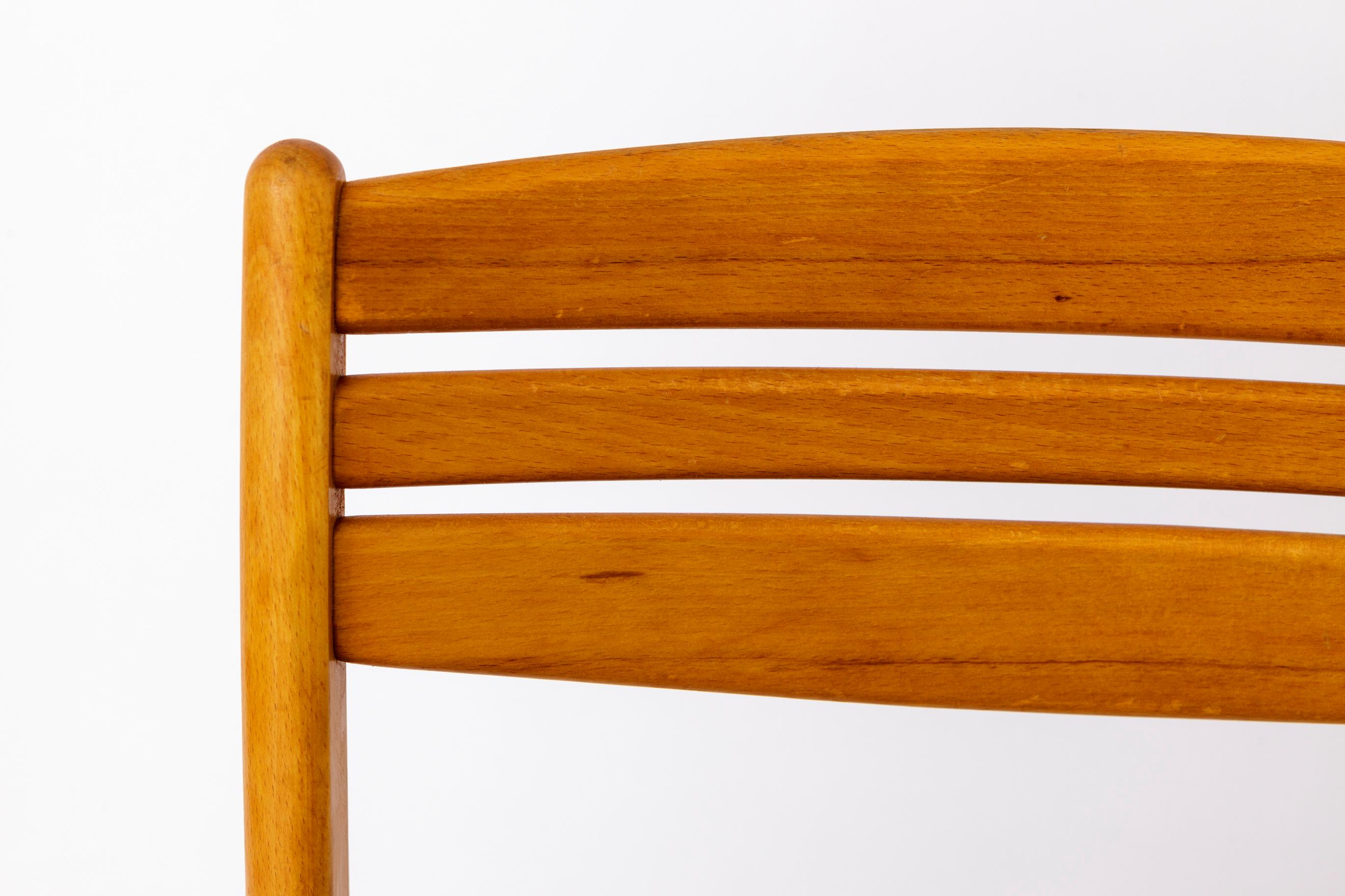 Mid-Century Modern Vintage Desk Chair  1960s-1970s Mid-Century Office Chair  Beech Wood Frame & G