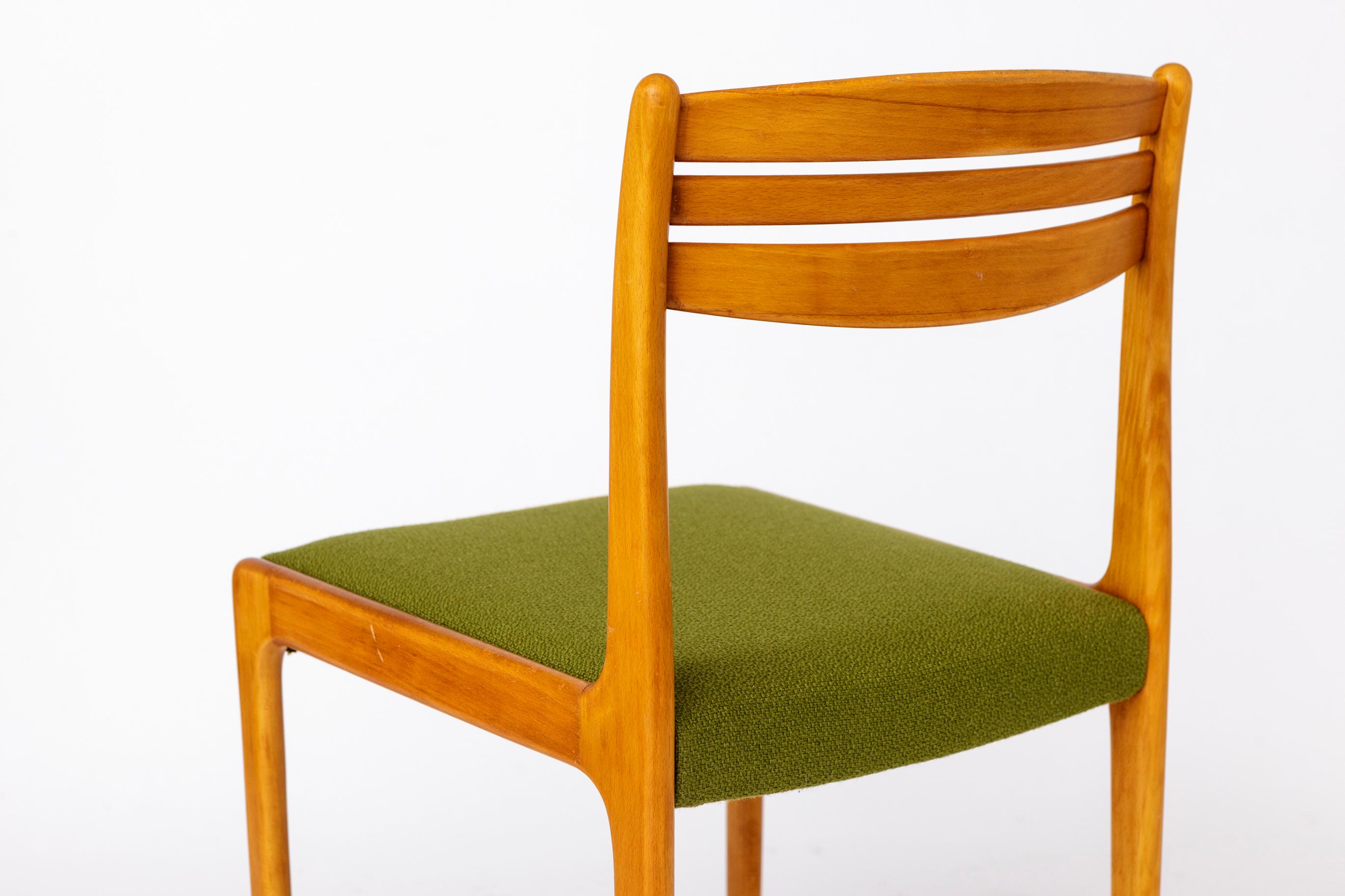 Vintage Desk Chair  1960s-1970s Mid-Century Office Chair  Beech Wood Frame & G 2