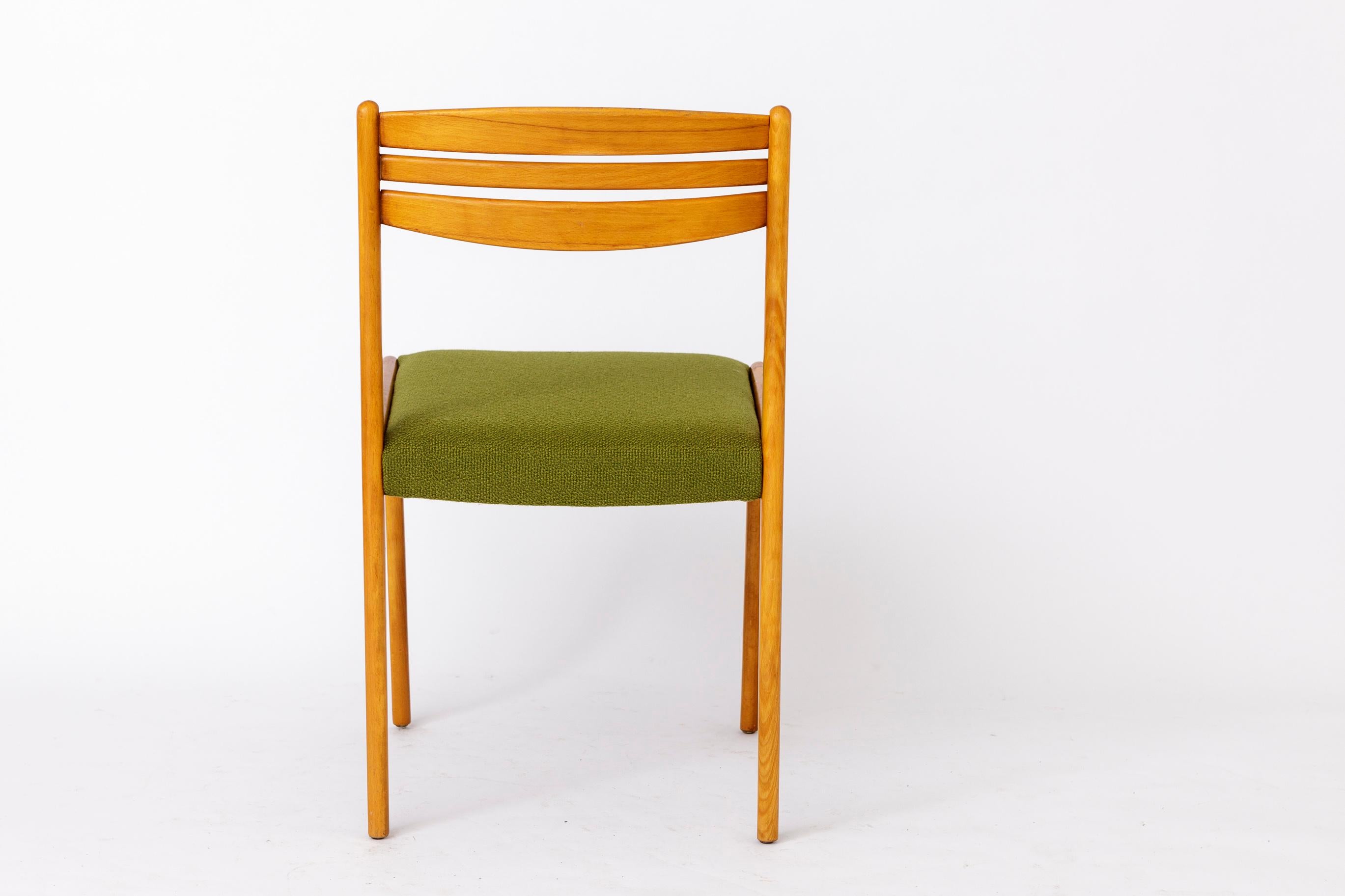 Vintage Desk Chair  1960s-1970s Mid-Century Office Chair  Beech Wood Frame & G 3