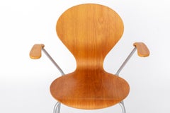 Silla de escritorio vintage de metal y madera contrachapada, años 80 - Cha de oficina minimalista de mediados de siglo