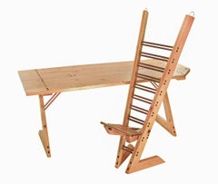 Vintage Desk and Chair Set Crafted from Repurposed Wood