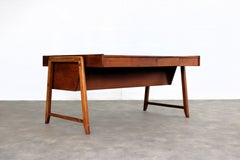 Vintage Teak Desk by Clausen & Maerus, Roll-Front, Netherlands, 1960s