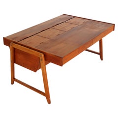 Vintage Teak Desk by Clausen & Maerus, Roll-Front, Netherlands, 1960s