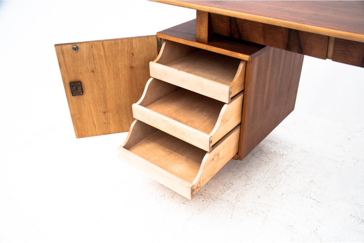 Mid-20th Century Vintage Desk, Designed by M. Puchała, Poland, 1960s, After Renovation For Sale