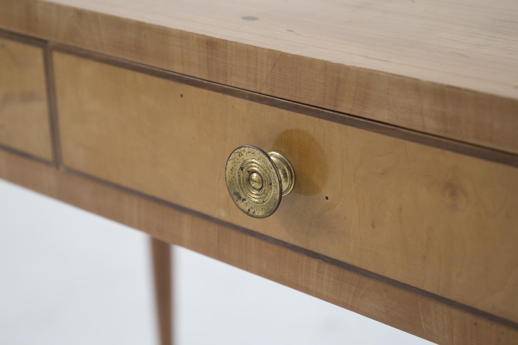Vintage Desk in Wood and Brass by Paolo Buffa 5