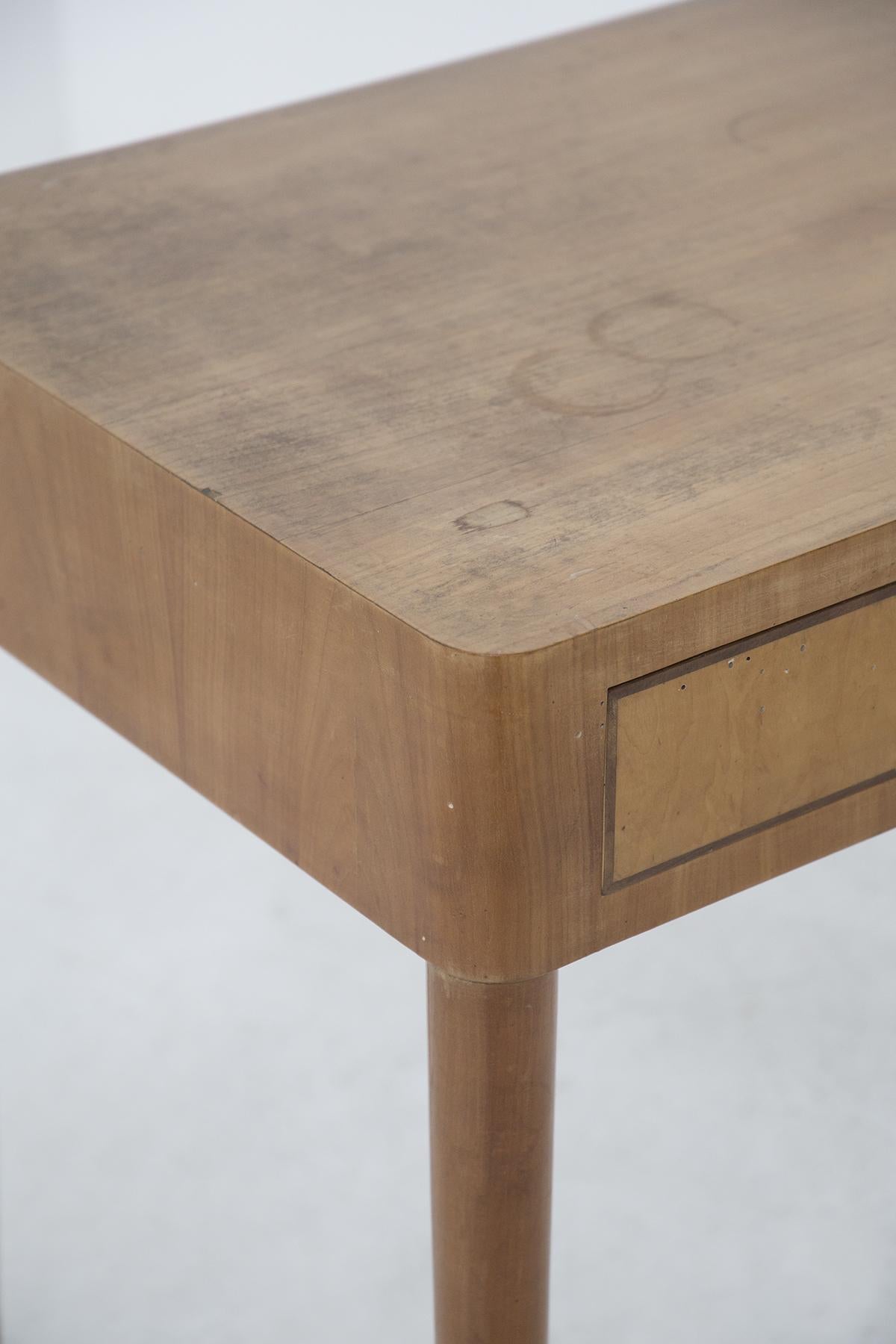 Italian Vintage Desk in Wood and Brass by Paolo Buffa
