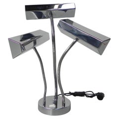 Retro desk lamp with 3 chromed shades