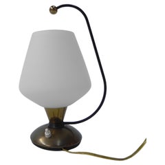 Used desk lamp with white glass shade
