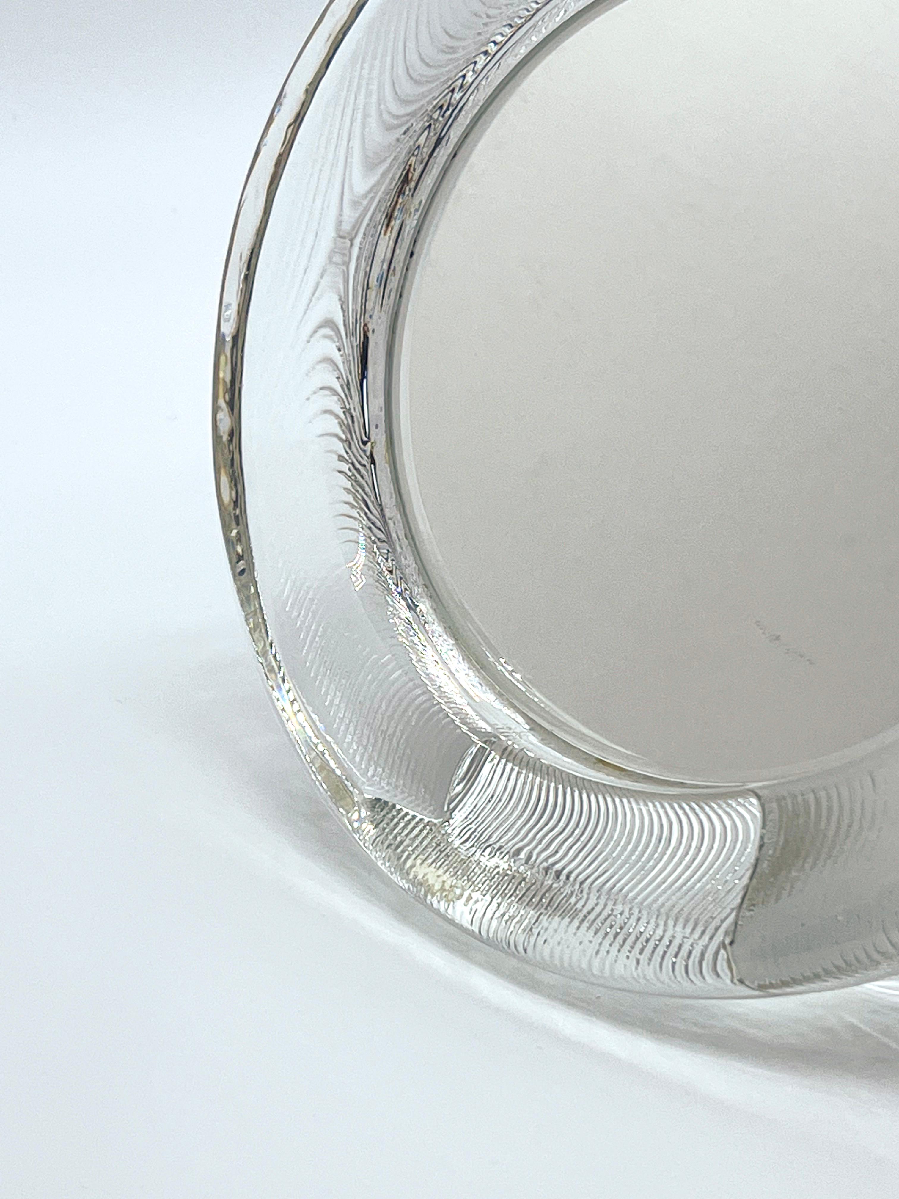 Modern Vintage desk mirror in ribbed glass frame, decorative table accessory For Sale