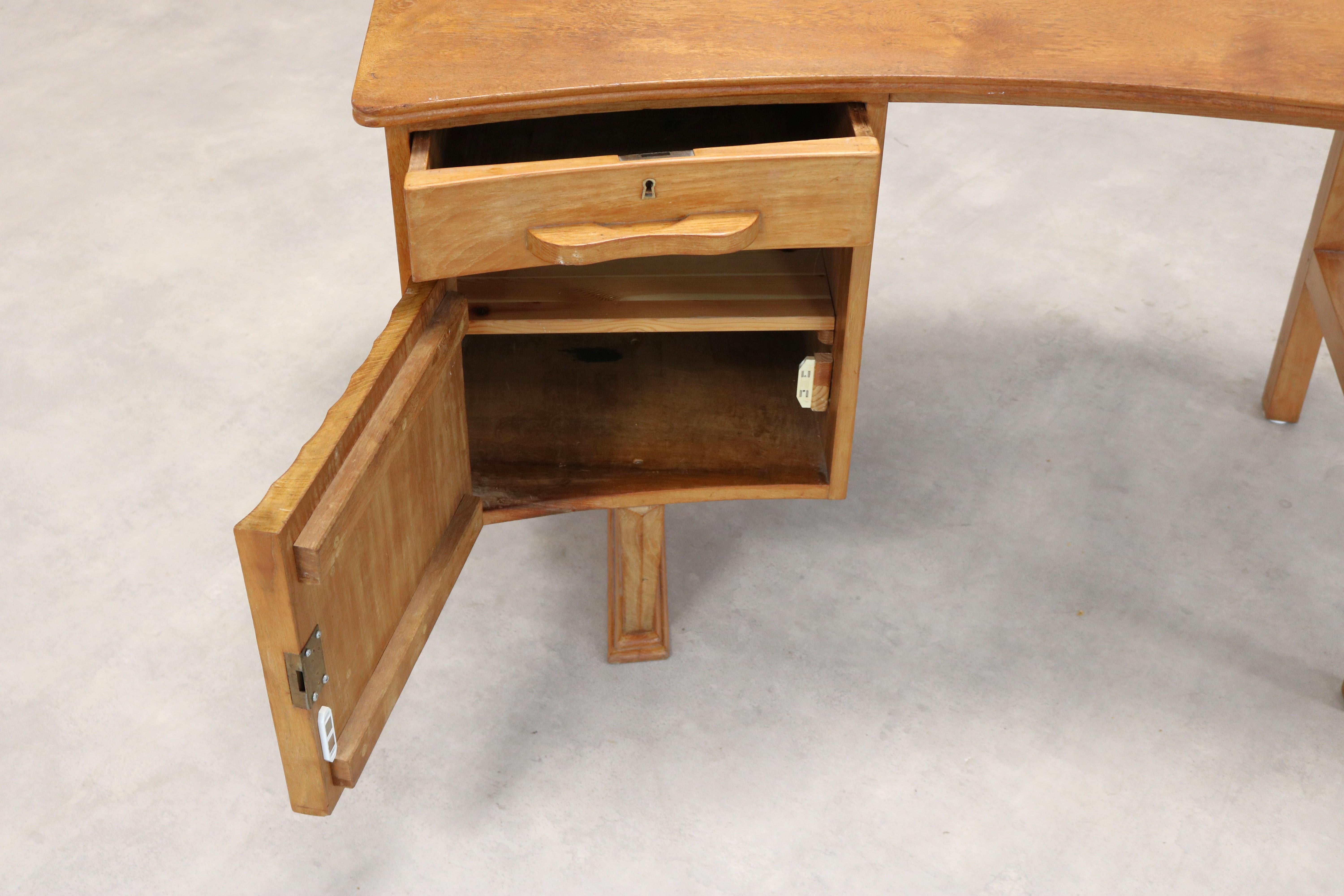 Scrivania vintage  Oak  1950s  Periodo  1950s in vendita 3