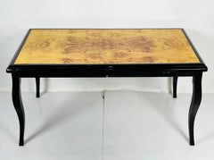 Vintage Desk With Burlwood Top in the style of Pace Collection, USA 1970's