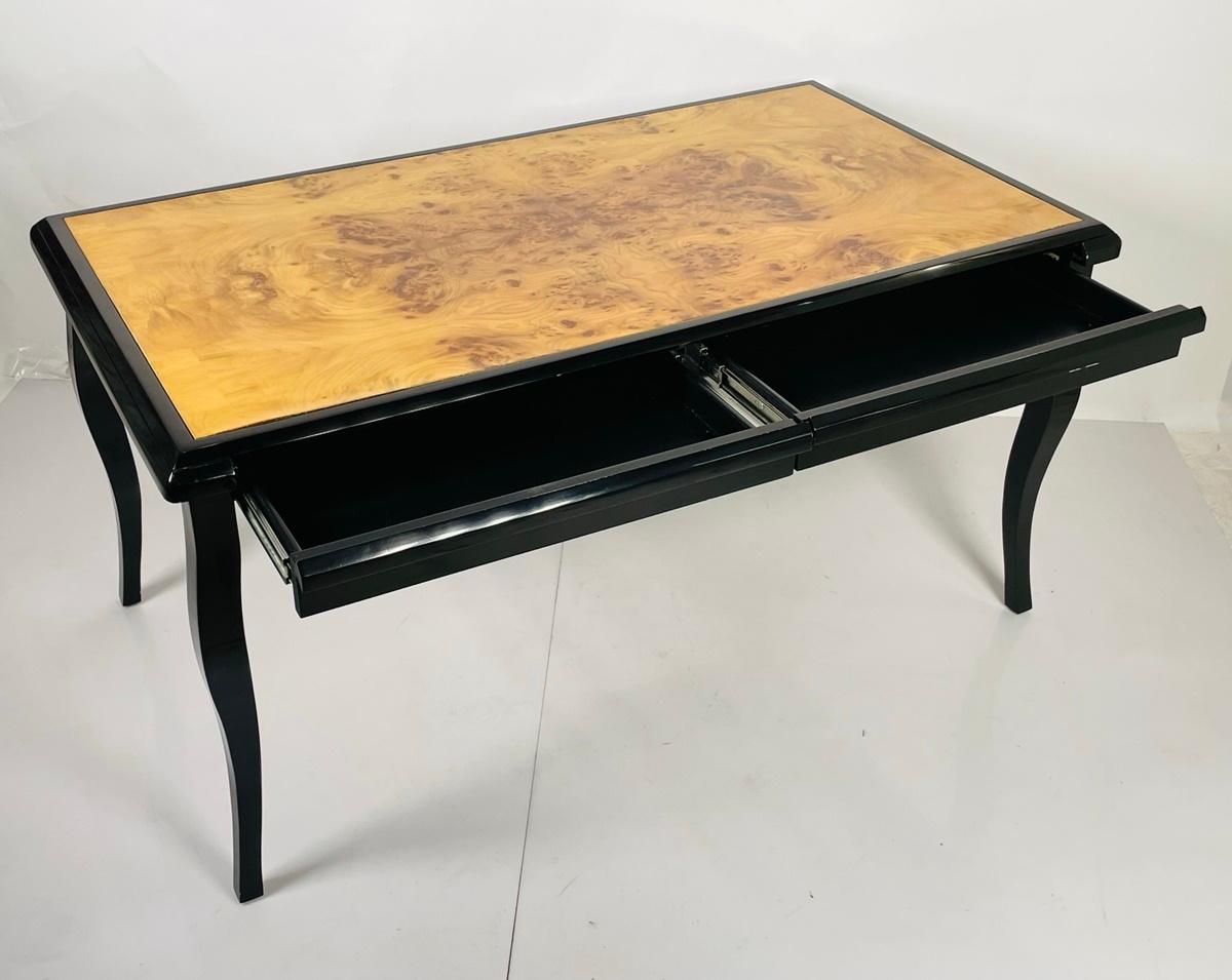 Vintage-Schreibtisch mit Wurzelholzplatte im Stil der Pace Collection, USA 1970er Jahre im Zustand „Gut“ im Angebot in Los Angeles, CA