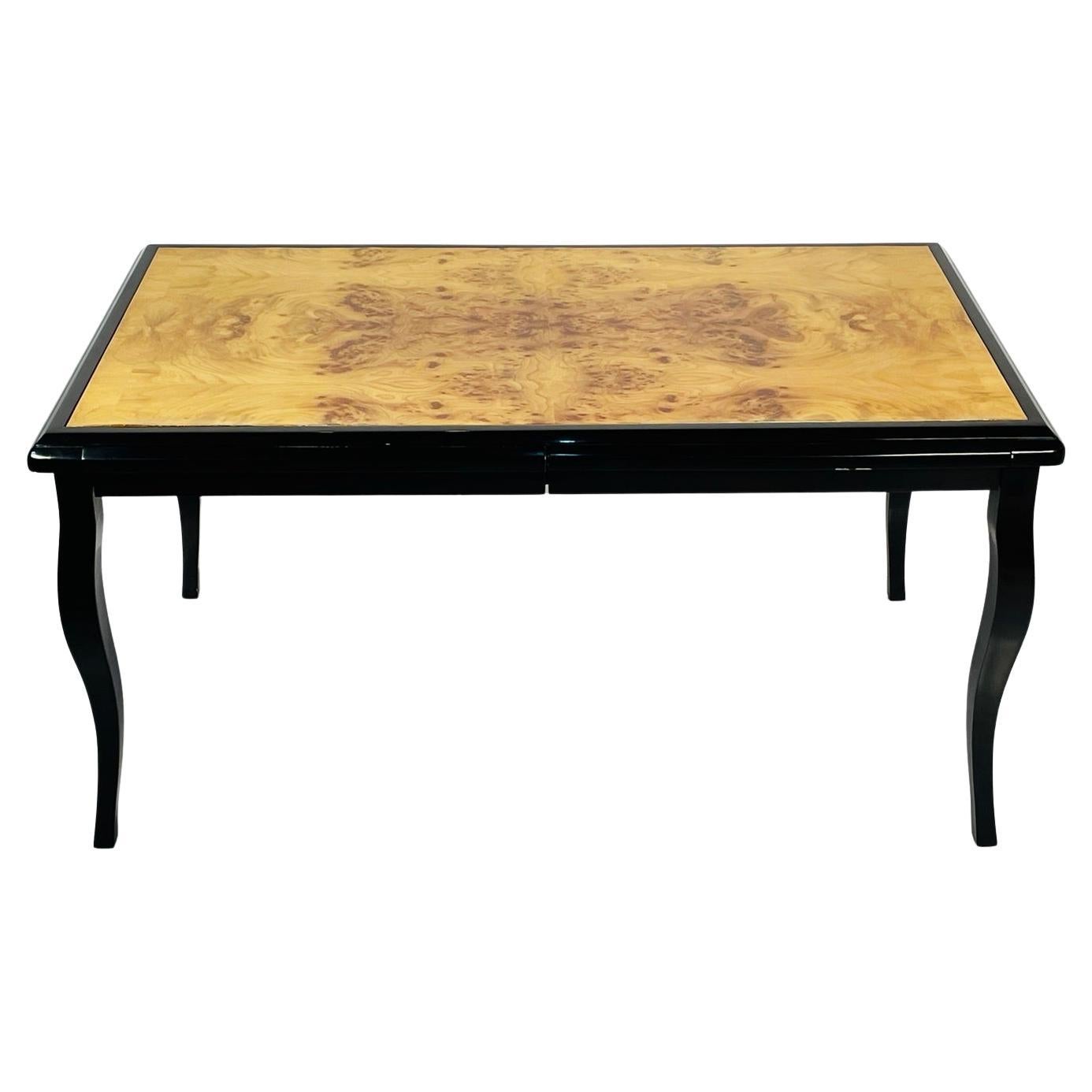 Vintage Desk With Burlwood Top in the style of Pace Collection, USA 1970's For Sale