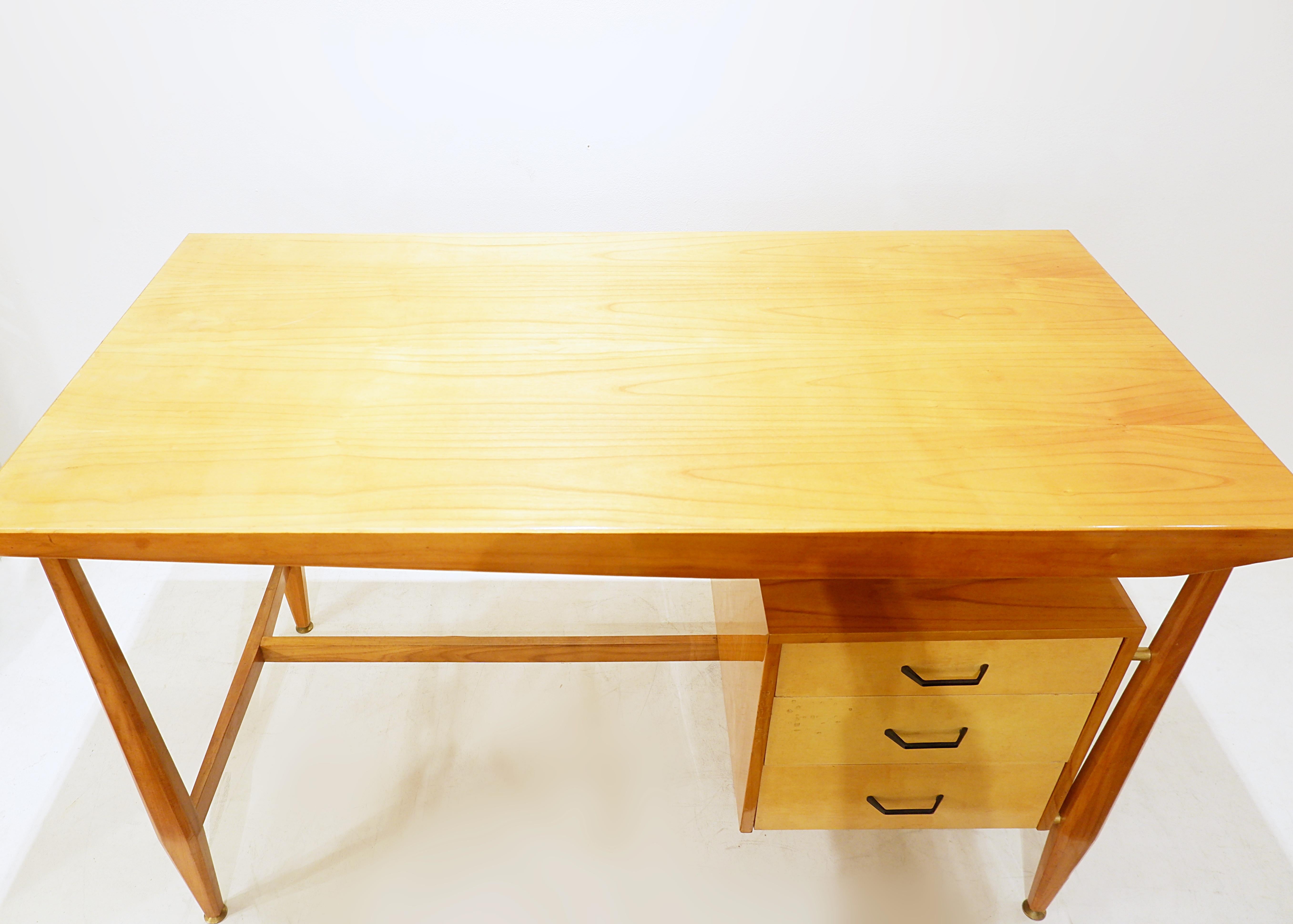 Vintage-Schreibtisch mit Kommode, Italien - 1950er Jahre im Angebot 8