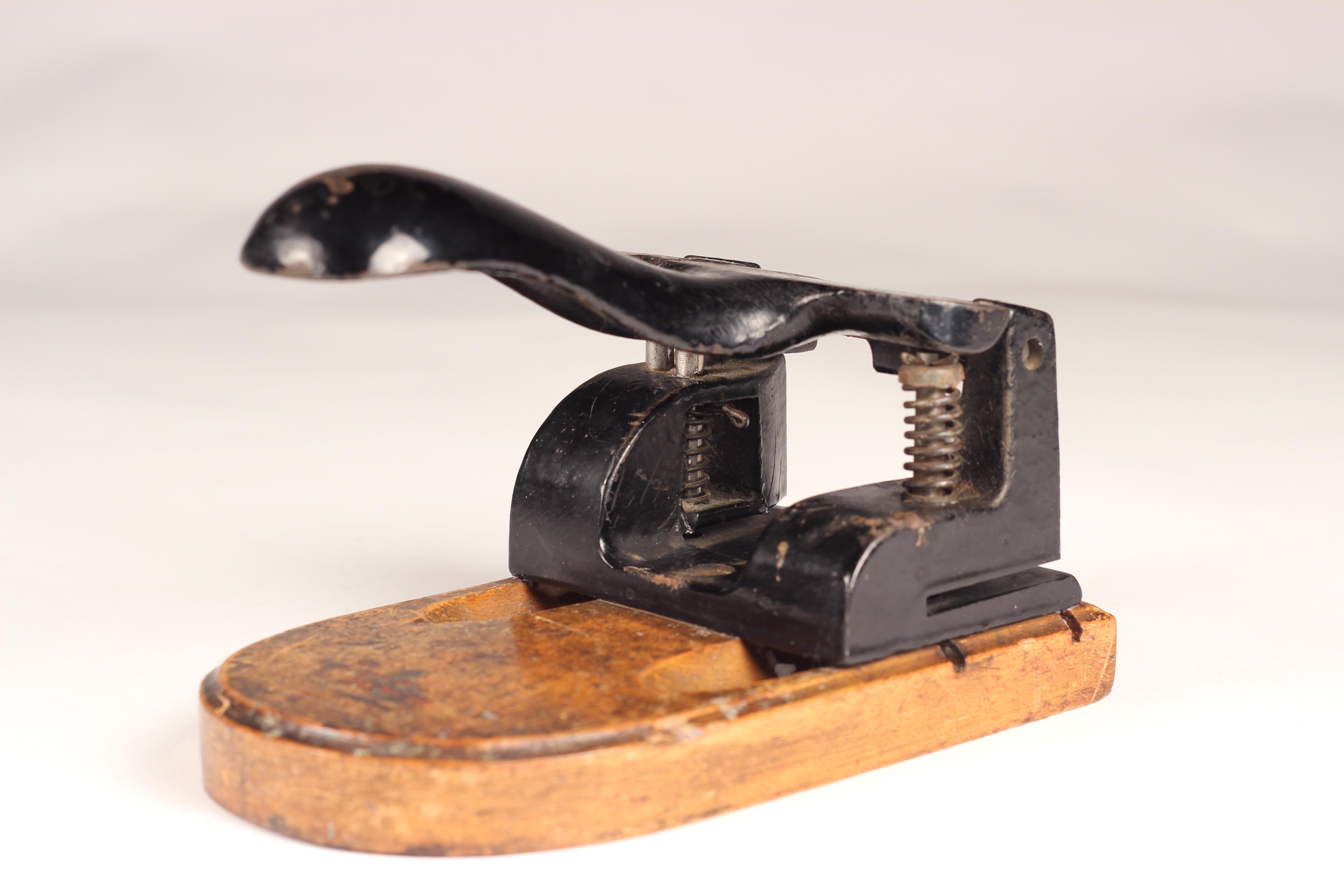 English Vintage Desktop Hole Punch For Sale