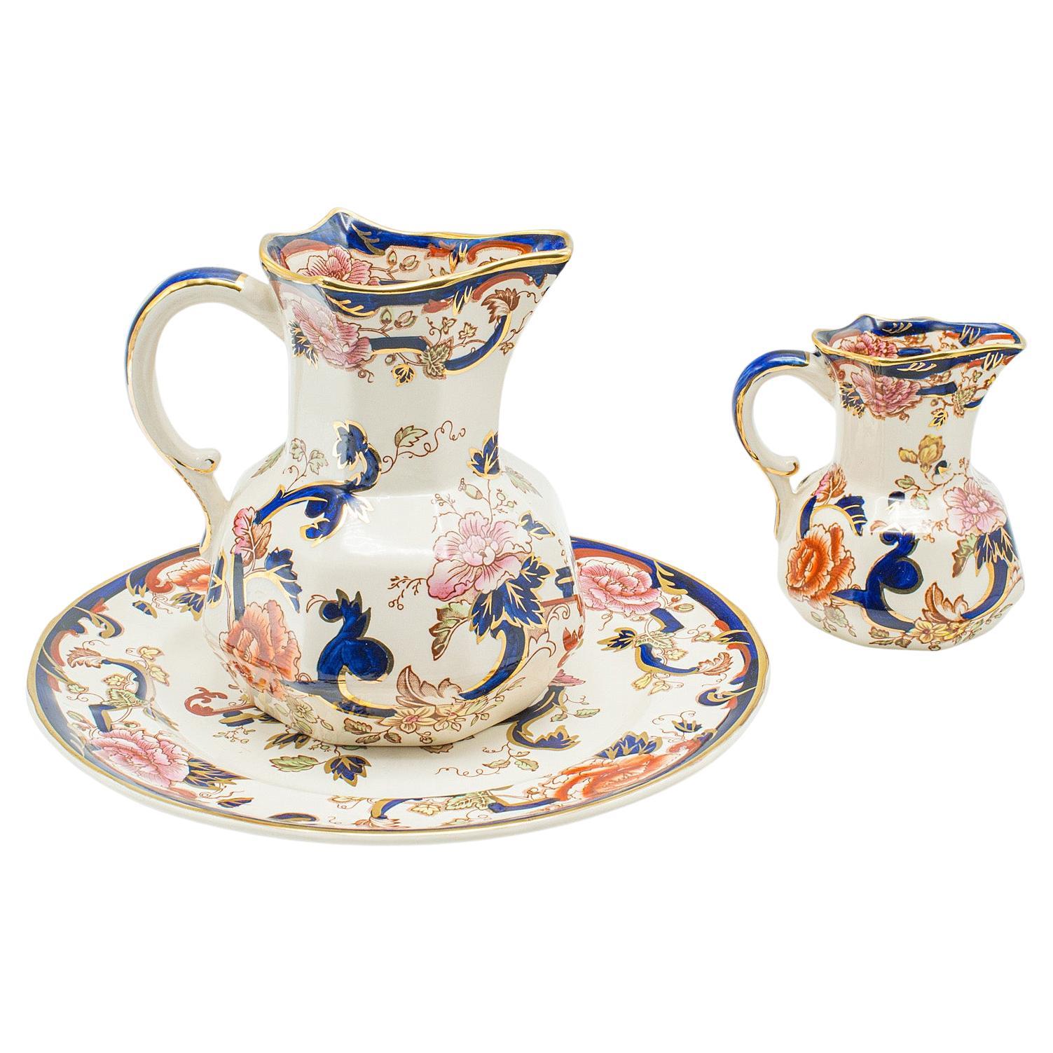 Vintage Dessert Serving Set, English Ceramic, Decorative Cake Plate, Pouring Jug