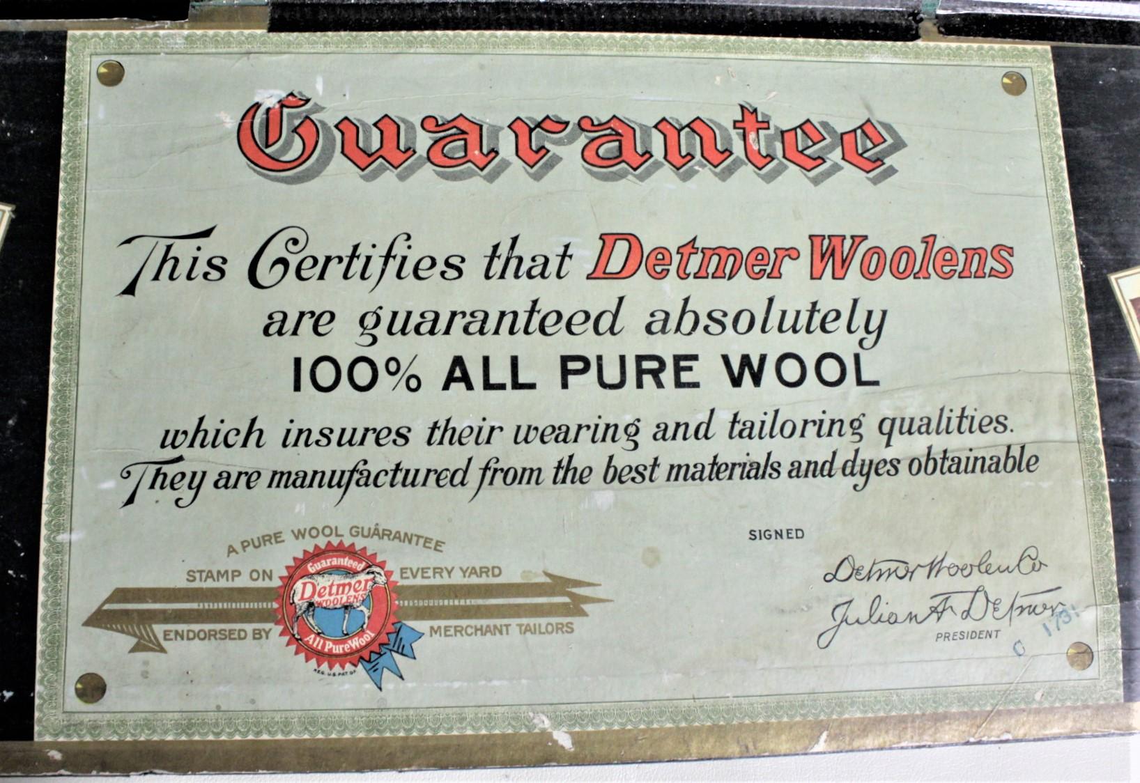 Vintage Detmer Woolens Werbe-Einkaufs- oder Verkaufs-Probe-Kasten (Maschinell gefertigt) im Angebot