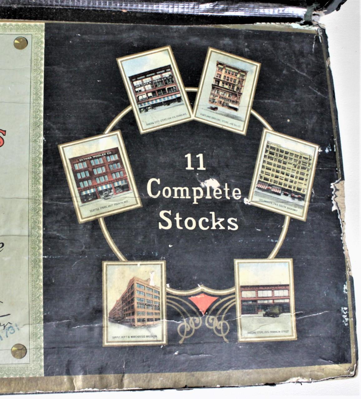 Mid-Century Modern Vintage Detmer Woolens Advertising Store Display or Salesman's Sample Box For Sale