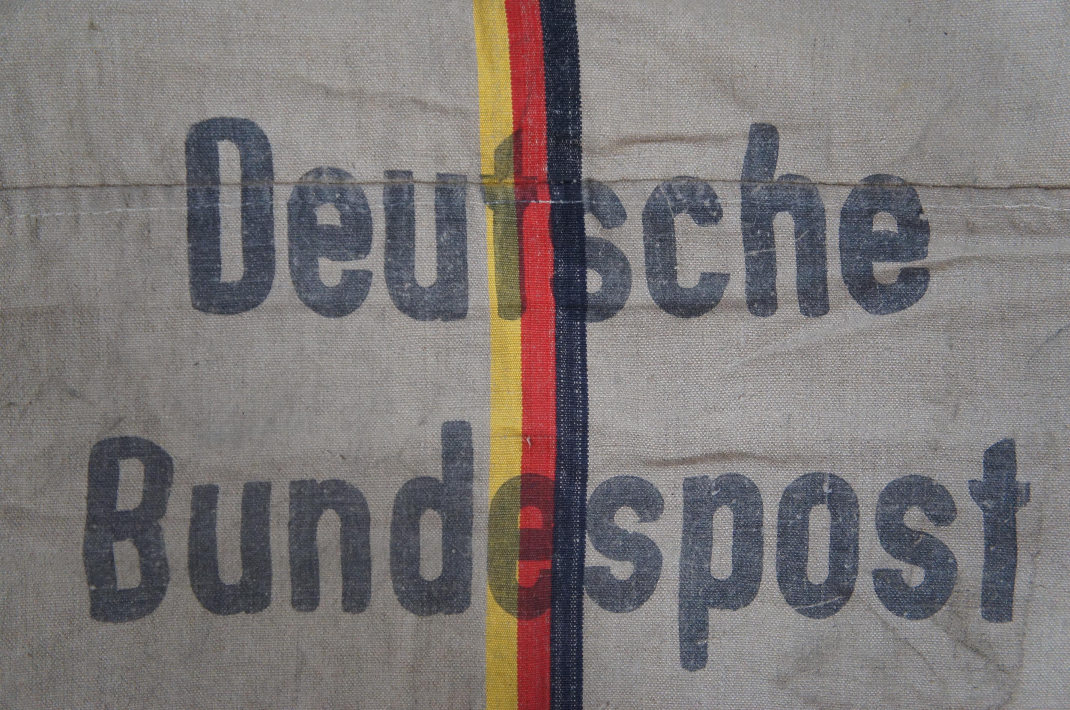 Vintage Deutsche Bundespost West Germany Post Mail Bag Canvas Sack Postal In Good Condition In Dayton, OH