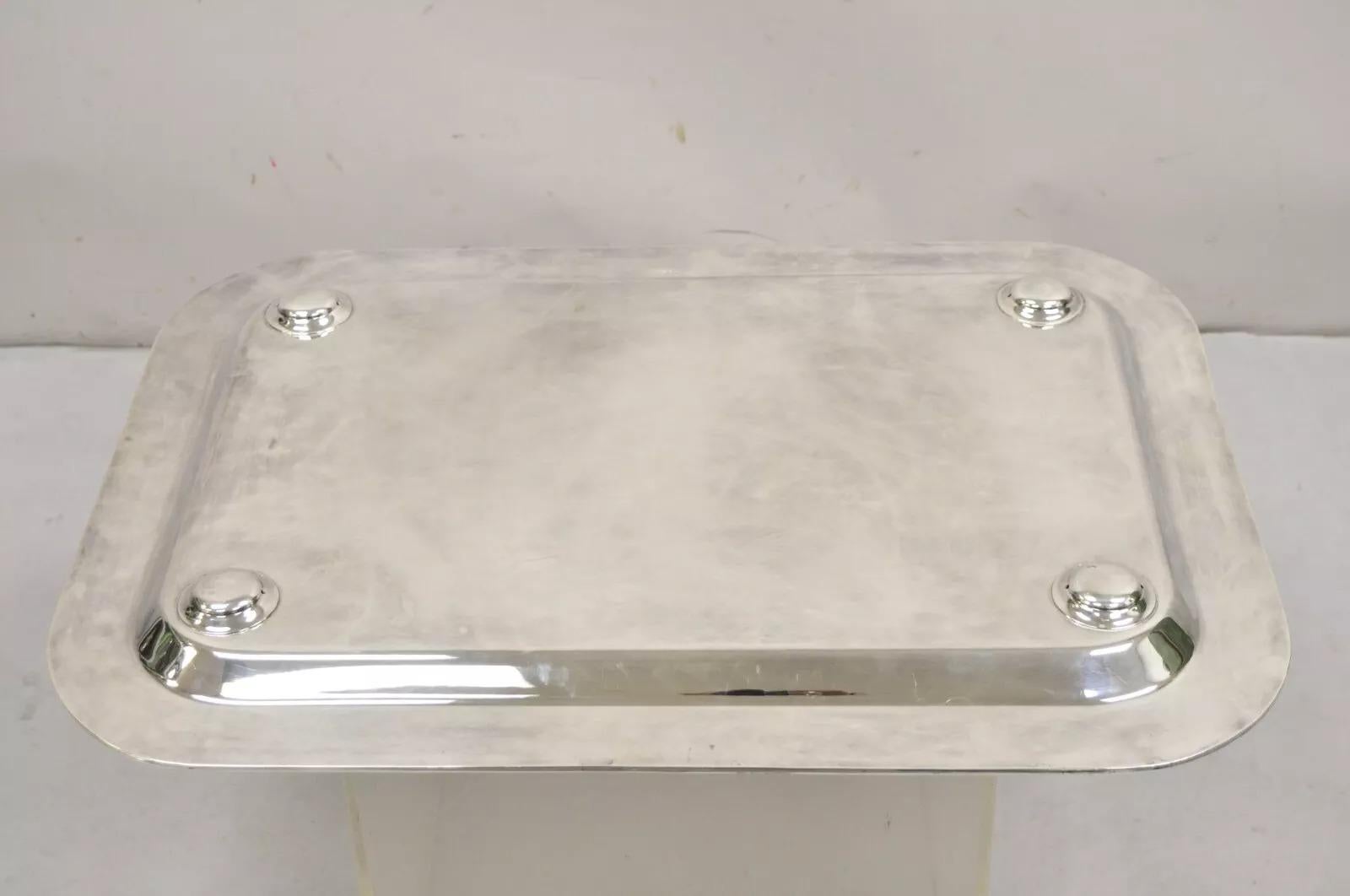 Vintage Devon Argentina Bandeja grande de la Regencia inglesa bañada en plata para servir en venta 4