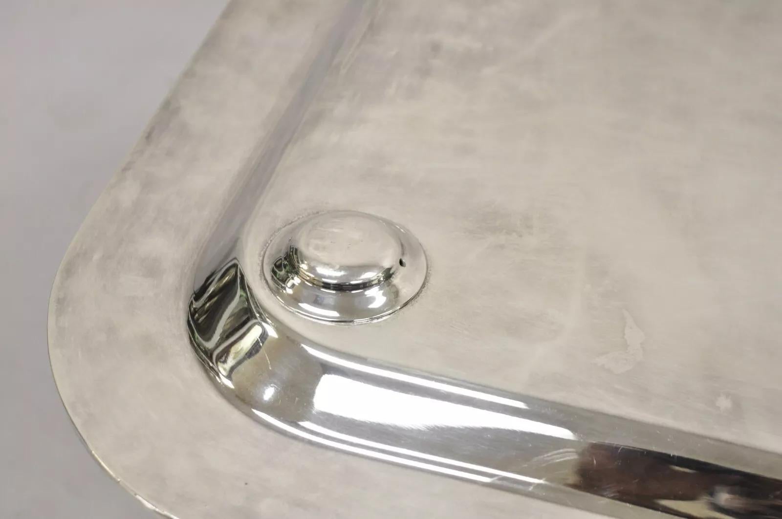Vintage Devon Argentina Bandeja grande de la Regencia inglesa bañada en plata para servir en venta 5