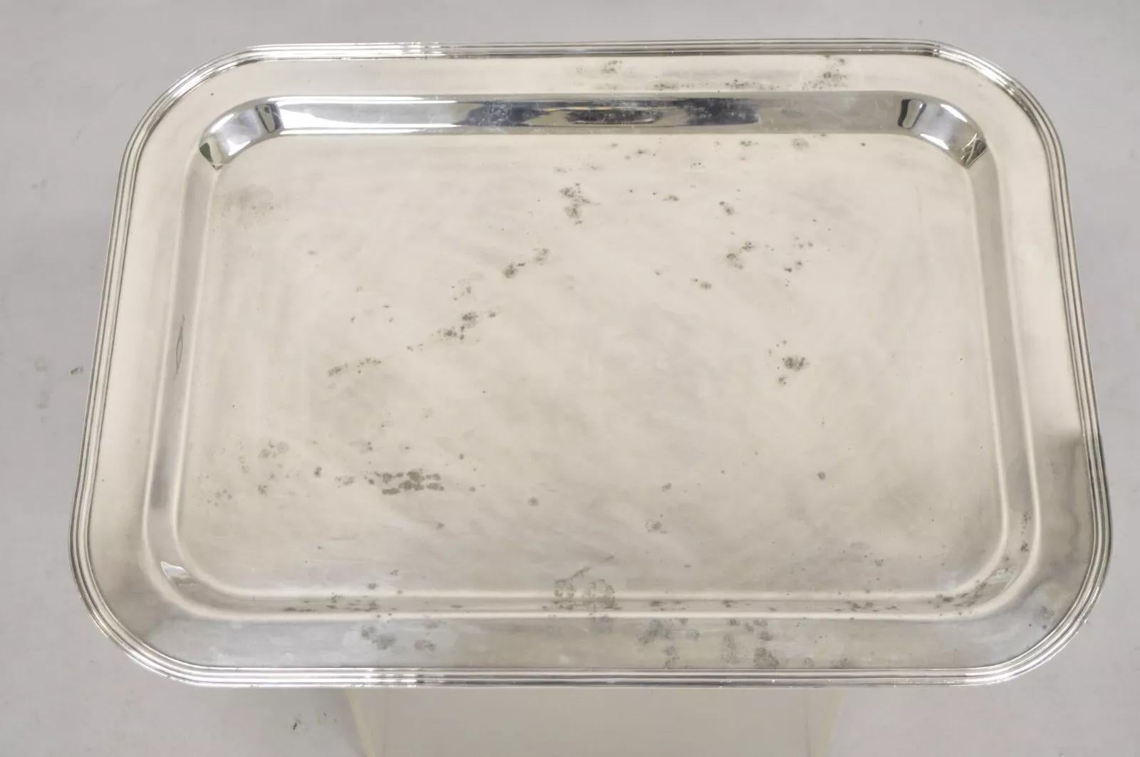 Vintage Devon Argentina Bandeja grande de la Regencia inglesa bañada en plata para servir en venta 6