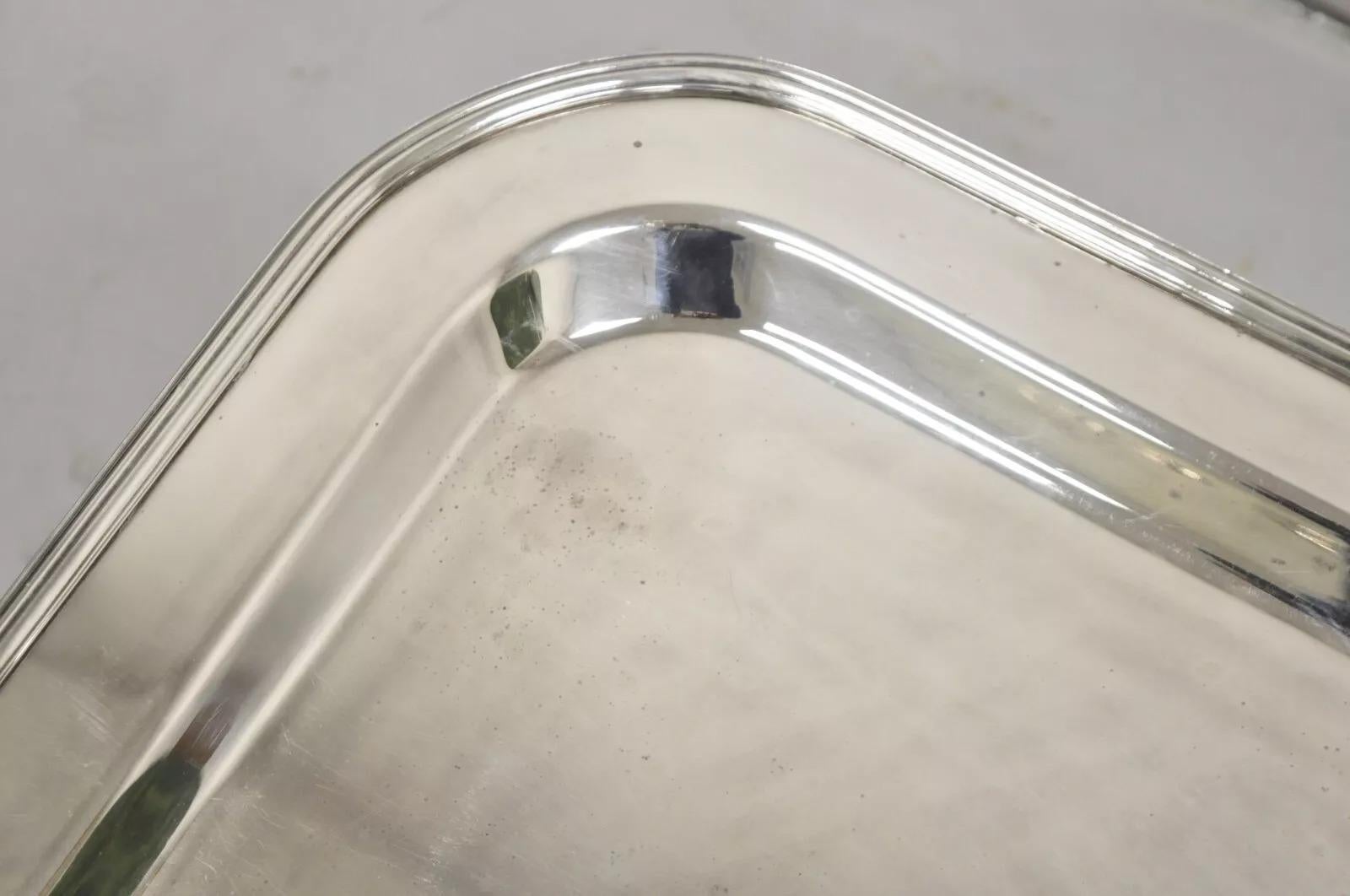 Vintage Devon Argentina Bandeja grande de la Regencia inglesa bañada en plata para servir siglo XX en venta